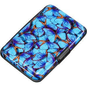 Credit Card Protector Aluminum ID Case Hard Shell for Men Women (Blue Butterfly)